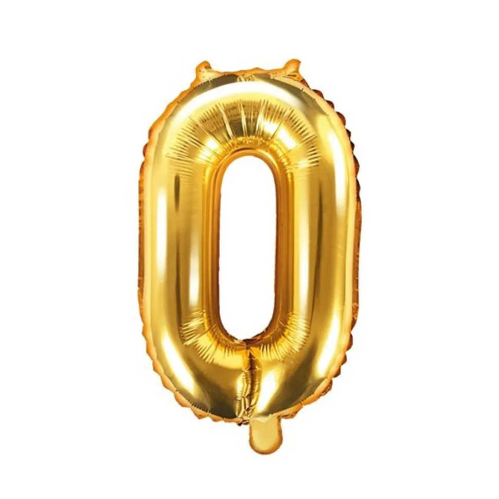 Folienballon "0" gold 35cm
