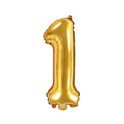 Folienballon "1" gold 35 cm