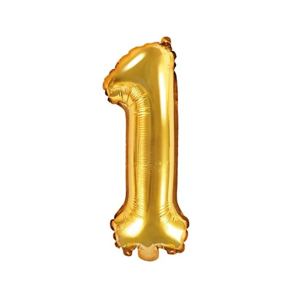 Folienballon "1" gold 35 cm