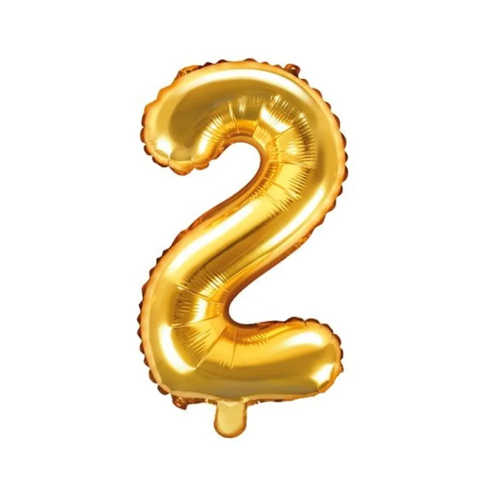 Folienballon "2" gold 35 cm
