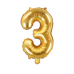 Folienballon "3" gold 35 cm