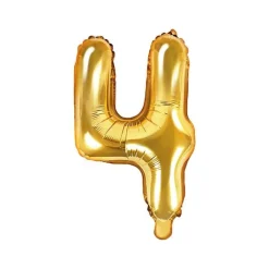 Folienballon "4" gold 35 cm