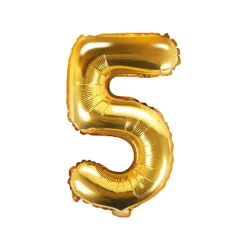 Folienballon "5" gold 35cm