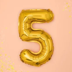 Folienballon "5" gold 35cm