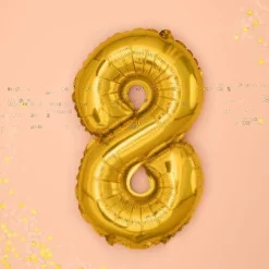 Folienballon "8" gold 35cm