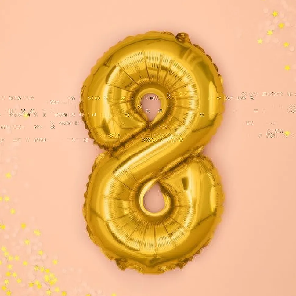 Folienballon "8" gold 35cm