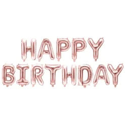 Folienballon "HAPPY BIRTHDAY" roségold 35 x 340 cm
