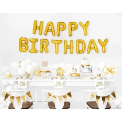 Folienballon "HAPPY BIRTHDAY" gold 35 x 340 cm