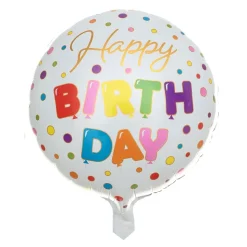 Folienballon "Happy Birthday" bunt Ø 45 cm
