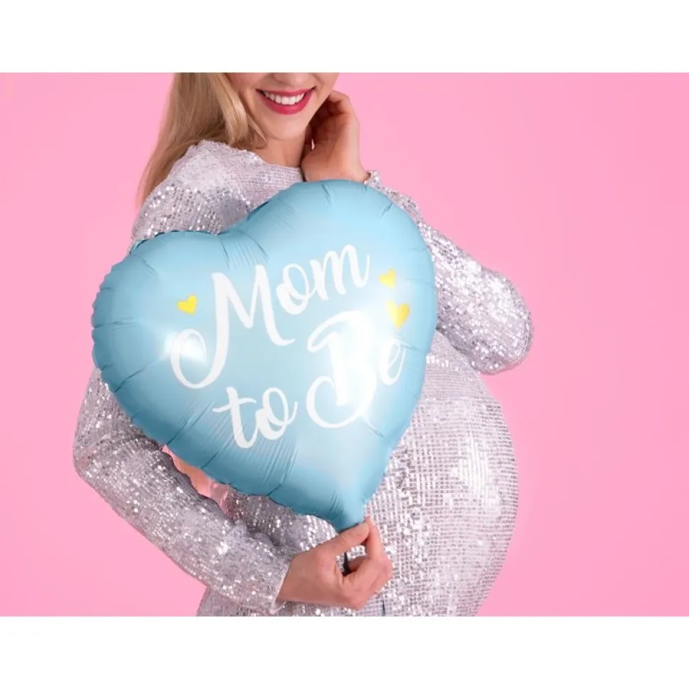 Folienballon Herz "Mom to be" hellblau 35cm