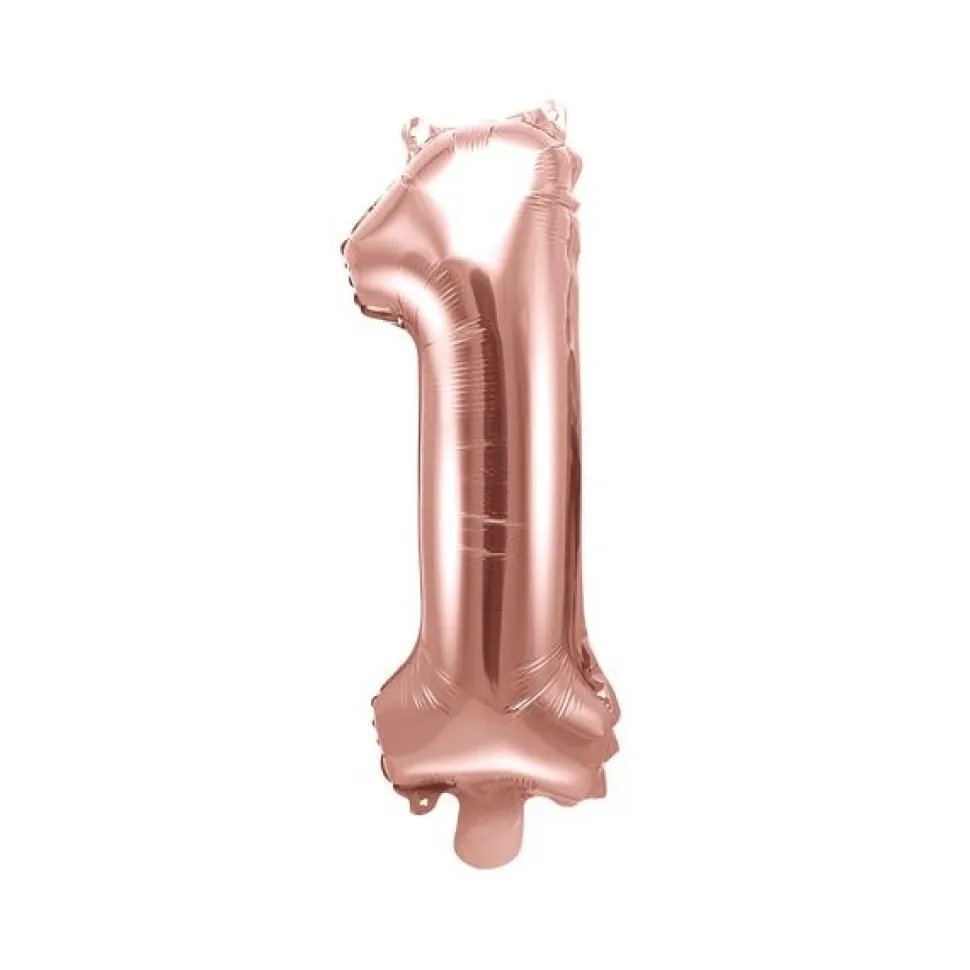 Folienballon "1" roségold 35 cm