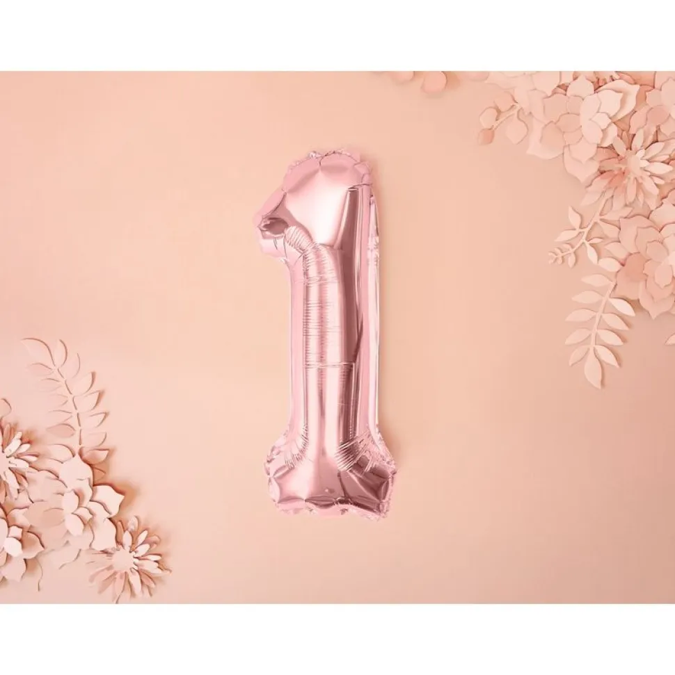 Folienballon "1" roségold 35 cm