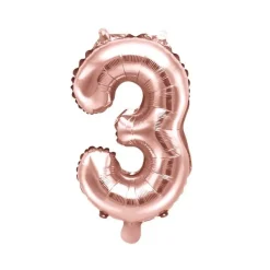 Folienballon "3" roségold 35cm