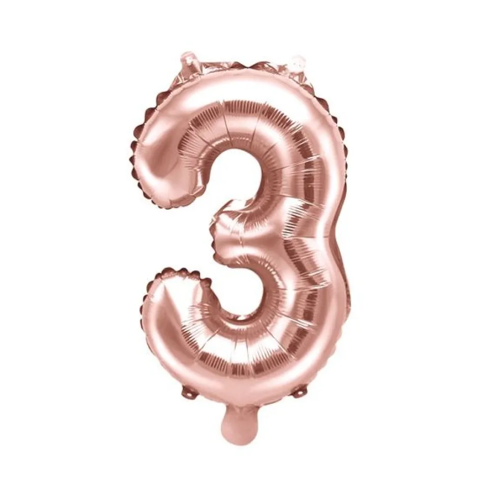 Folienballon "3" roségold 35cm