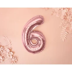 Folienballon "6" roségold 35 cm