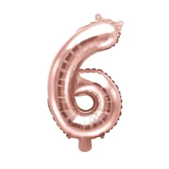 Folienballon "6" roségold 35 cm