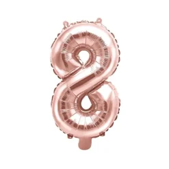 Folienballon "8" roségold 35 cm