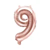 Folienballon "9" roségold 35 cm
