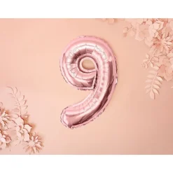 Folienballon "9" roségold 35 cm