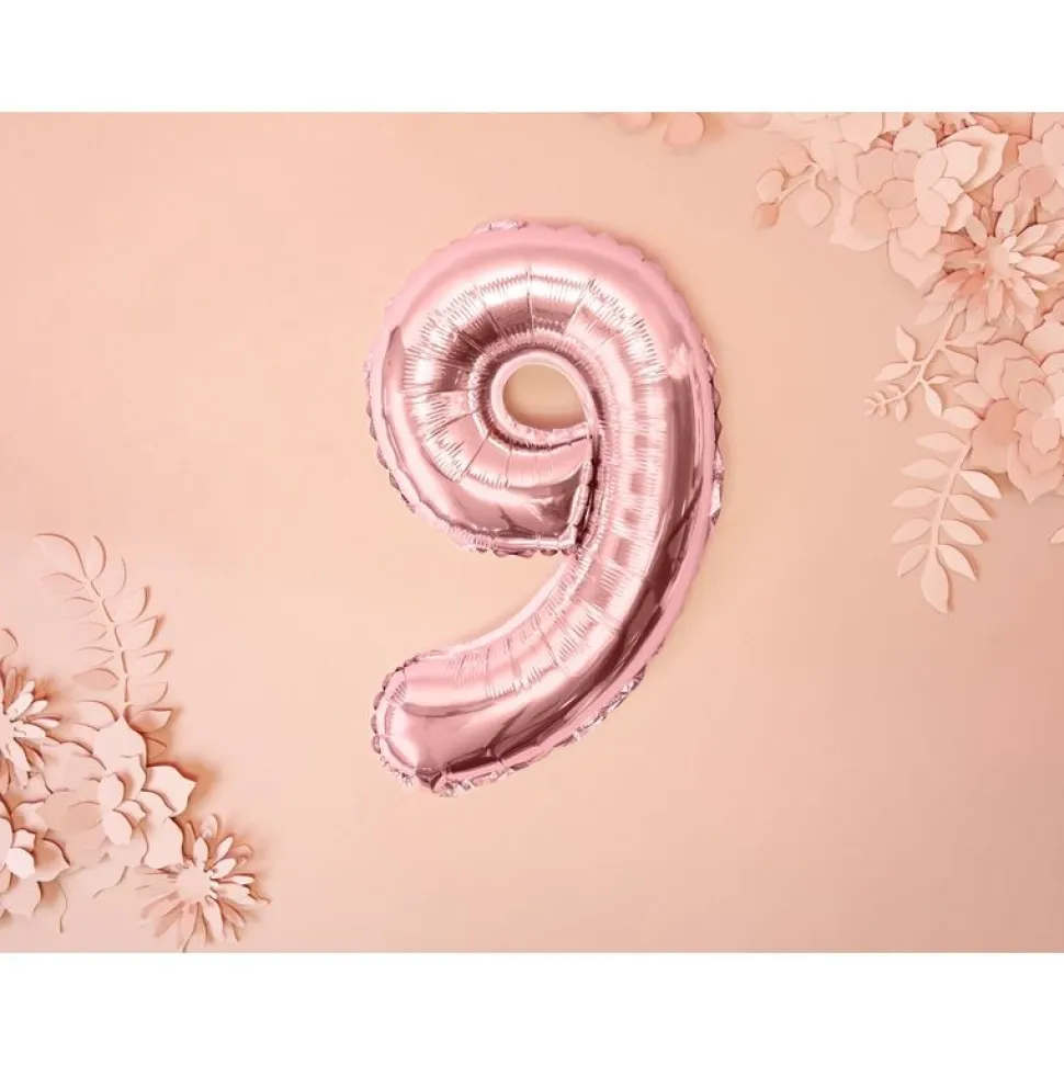 Folienballon "9" roségold 35 cm