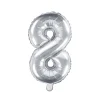 Folienballon "8" silber 35 cm