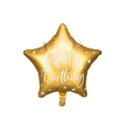 Folienballon Stern "Happy Birthday" gold 40 cm