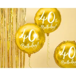 Folienballon "40th Birthday" gold Ø 45 cm