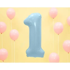 Folienballon Zahl "1" blau 86 cm