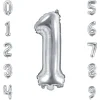 Folienballon Zahlen 0 - 9 silber 86 cm