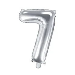 Folienballon Zahl "7" silber 35 cm