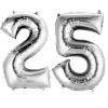 Folienballon Zahl "25" silber metallic