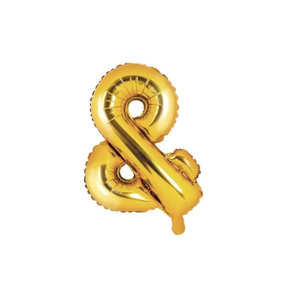 Folienballon "&" Zeichen gold 35 cm