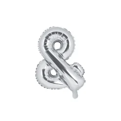 Folienballon "&" Zeichen silber 35 cm