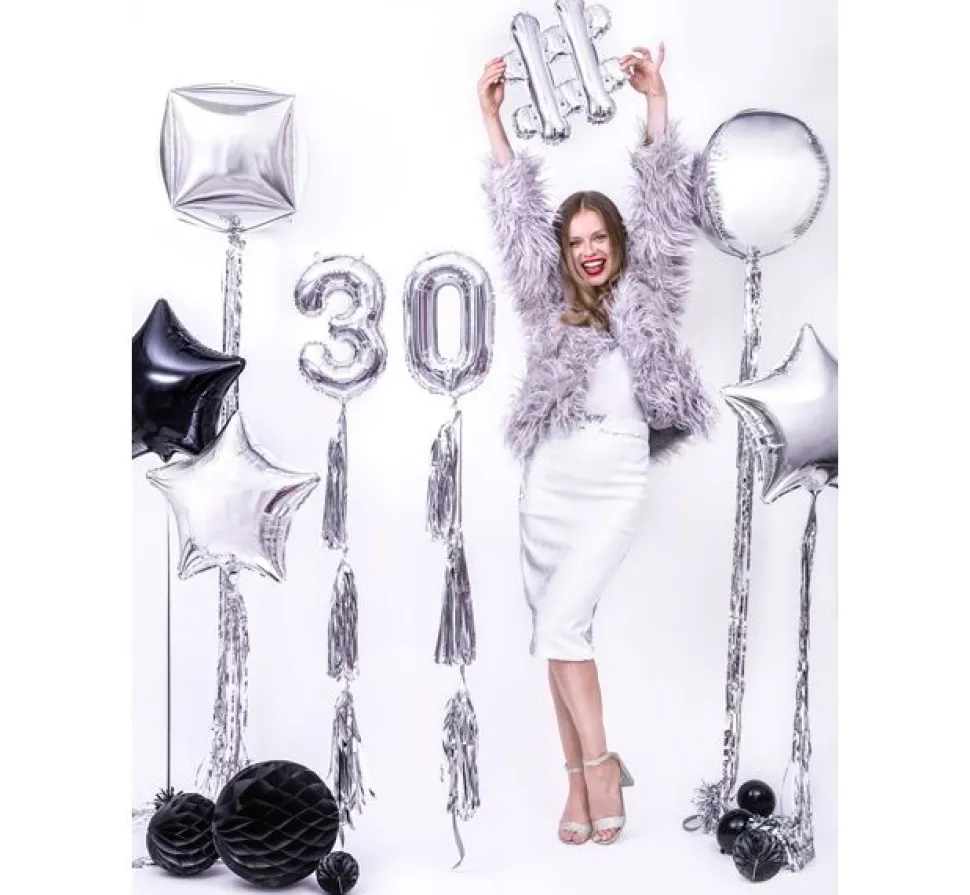 Folienballon "#" Zeichen silber 35 cm