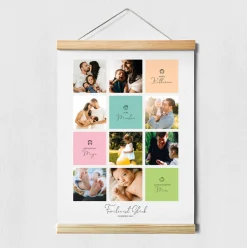 Fotocollage Familie Pastell als Download oder Druck
