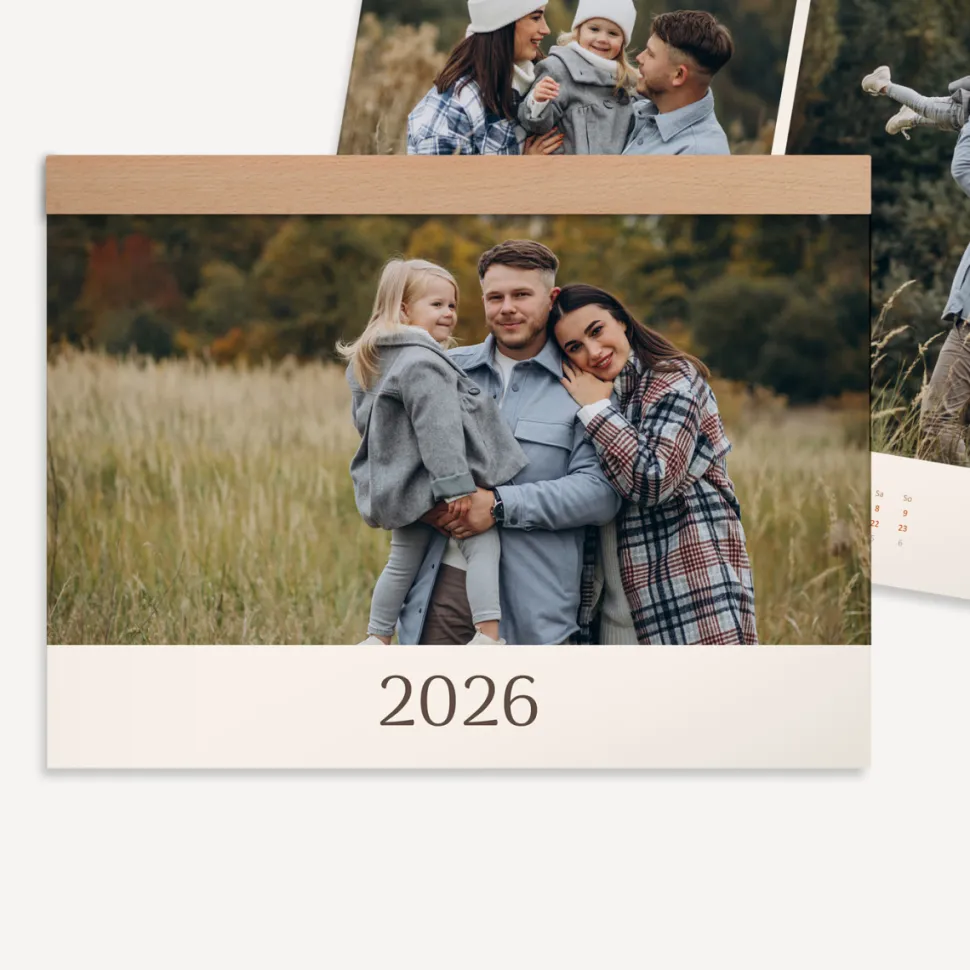 Foto Wandkalender 2026 A4 quer inkl. Holzleiste