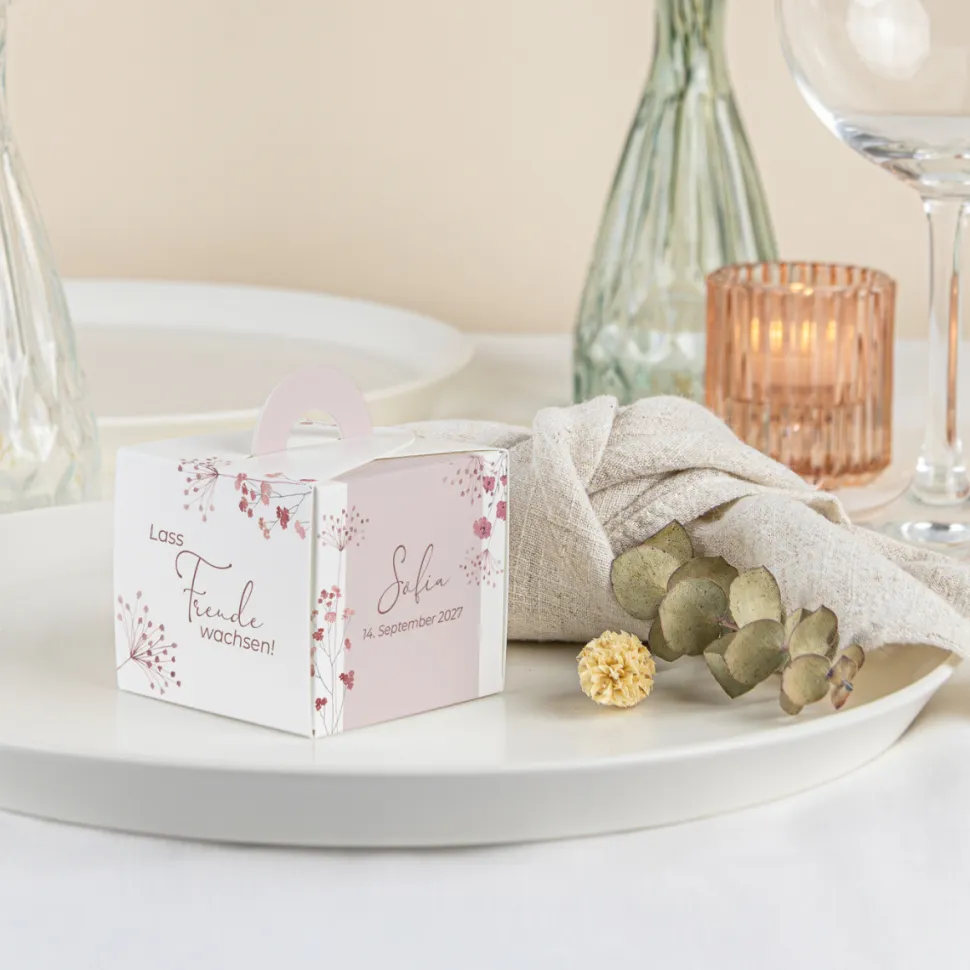 Gastgeschenk Anzuchtset Box "Trockenblumen Blush"