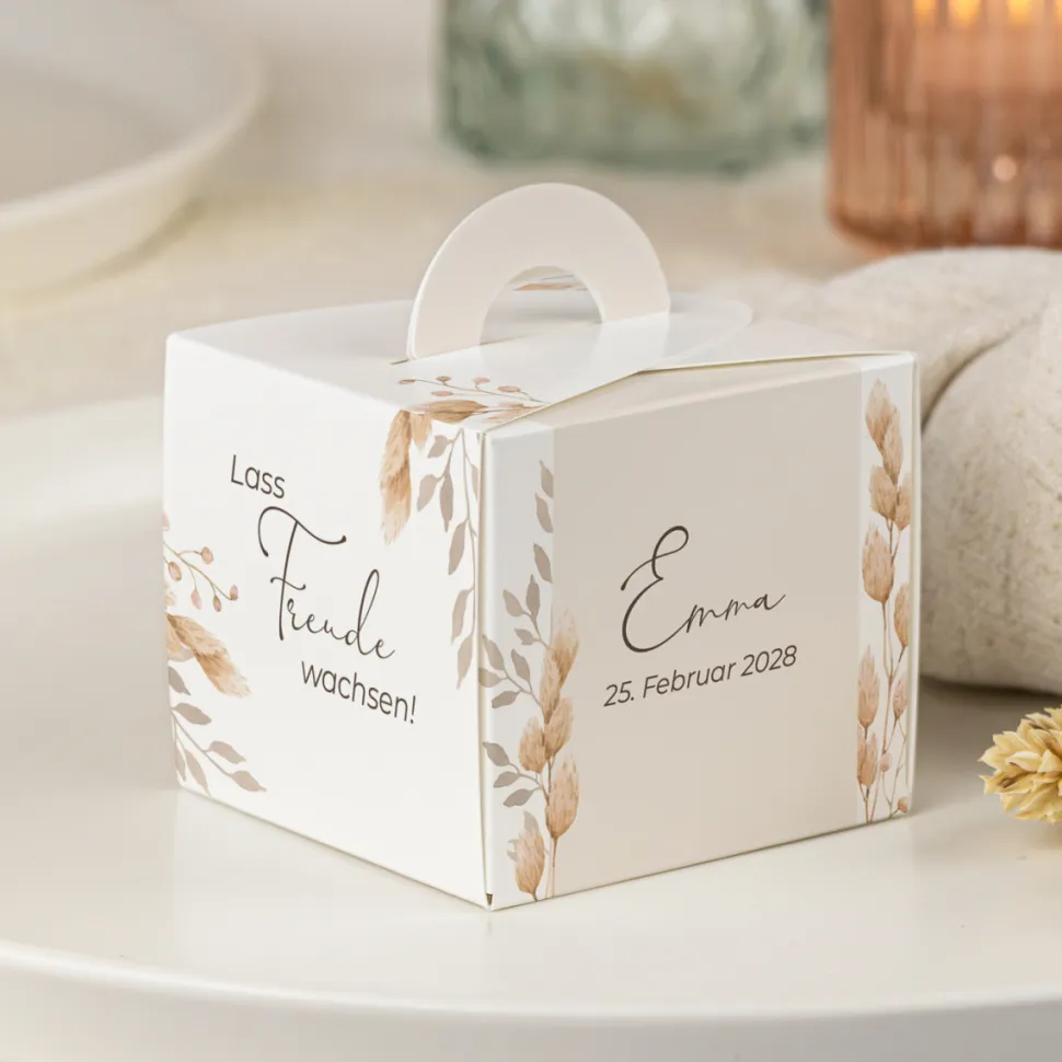 Gastgeschenk Anzuchtset Box "Trockengras"