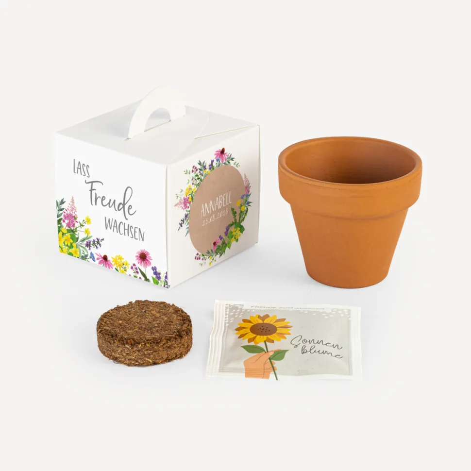 Gastgeschenk Anzuchtset Box "Wildblumen"