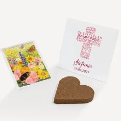 Gastgeschenk Anzuchtset Herz Kommunion Mädchen 