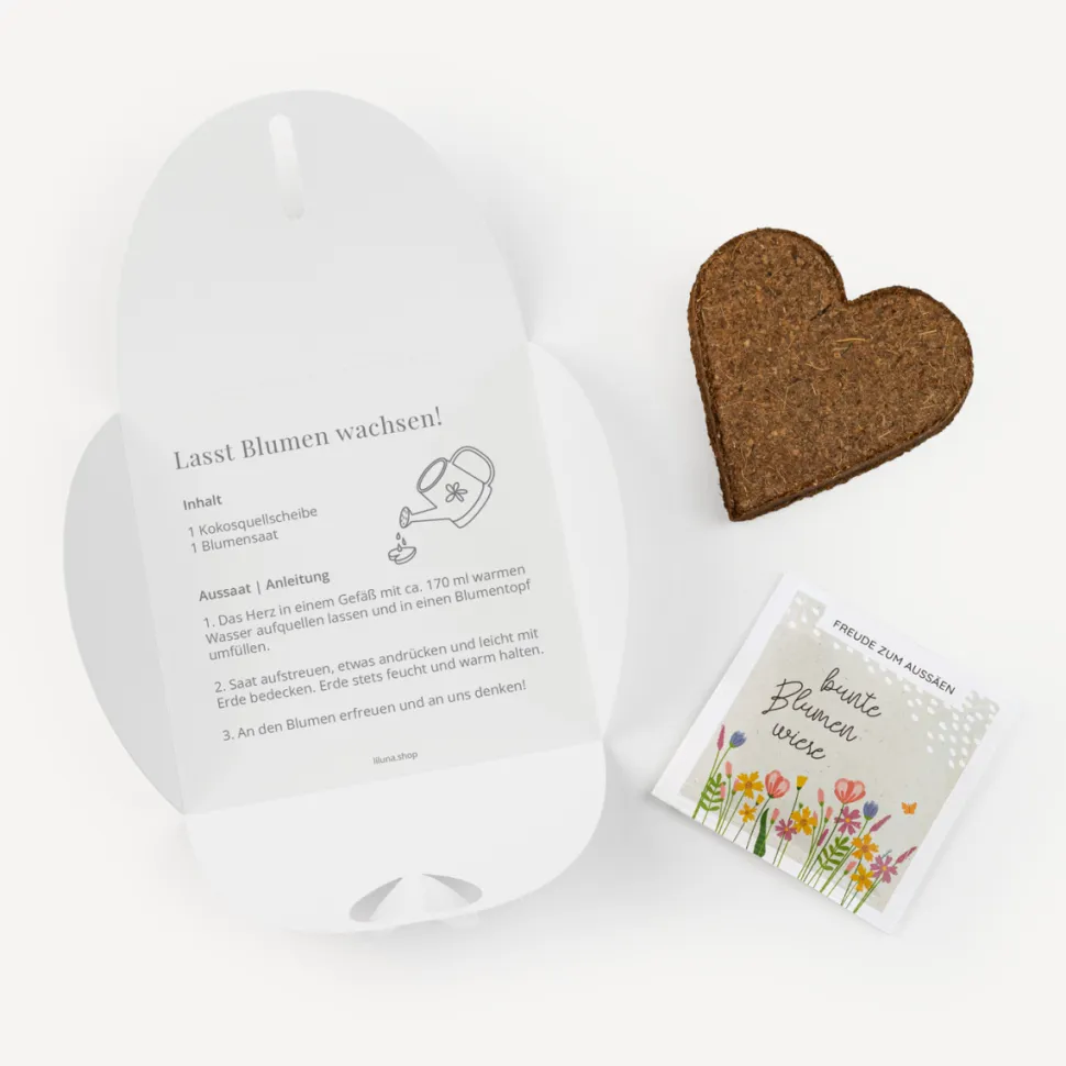 Gastgeschenk Anzuchtset Herz "Wild Flowers"