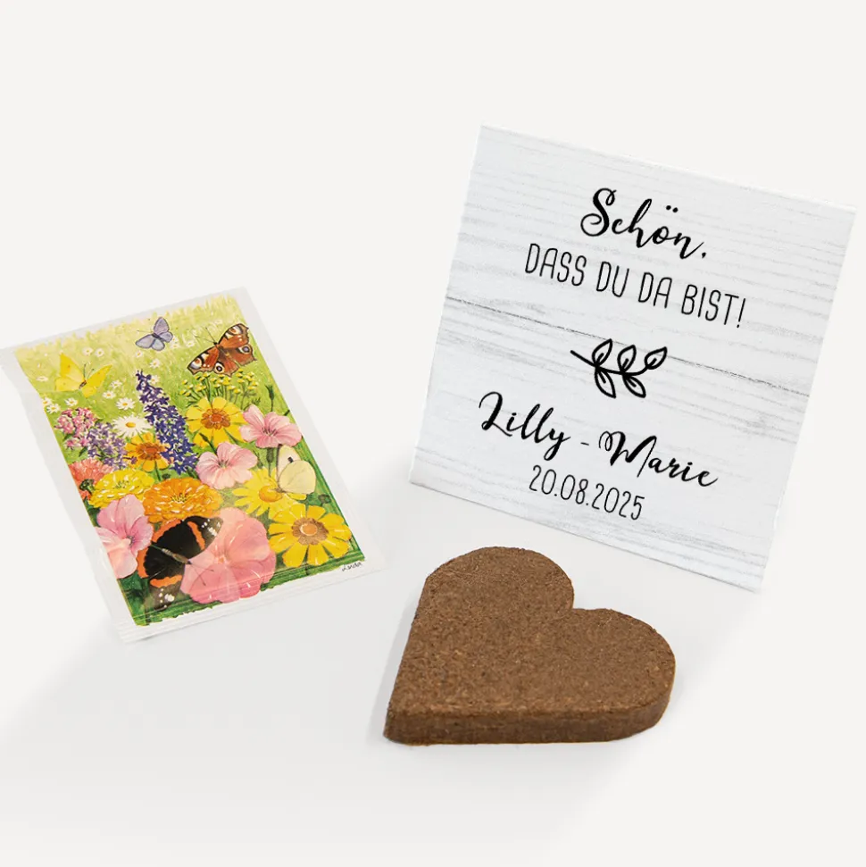 Gastgeschenk Anzuchtset Herz "Doodle"