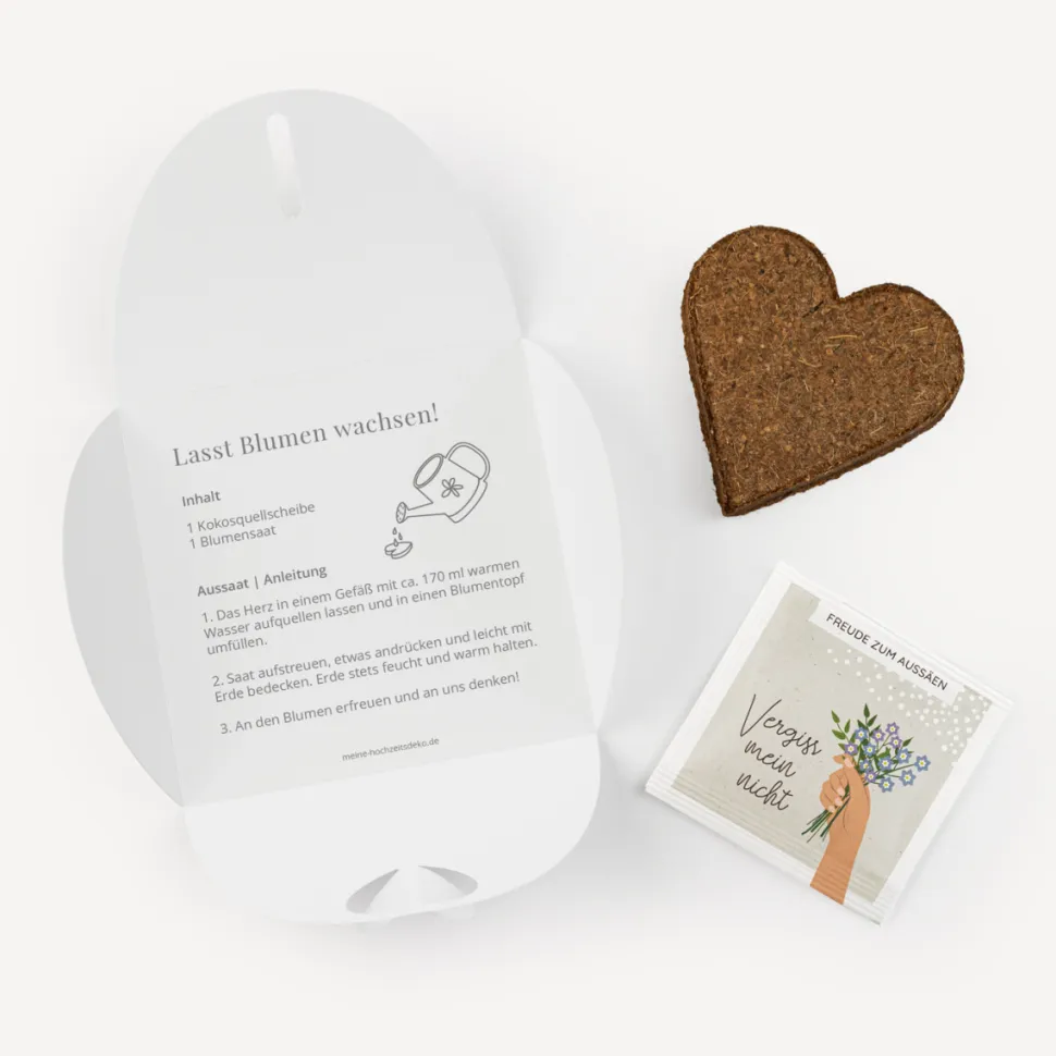 Gastgeschenk Anzuchtset Herz "Eukalyptus Geometrie"
