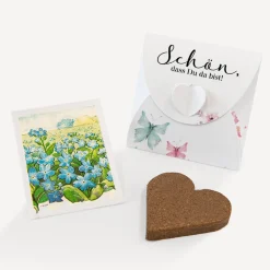 Gastgeschenk Anzuchtset Herz "Schmetterlinge"