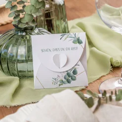 Gastgeschenk Anzuchtset Herz "Aquarell Eukalyptus Zweige"