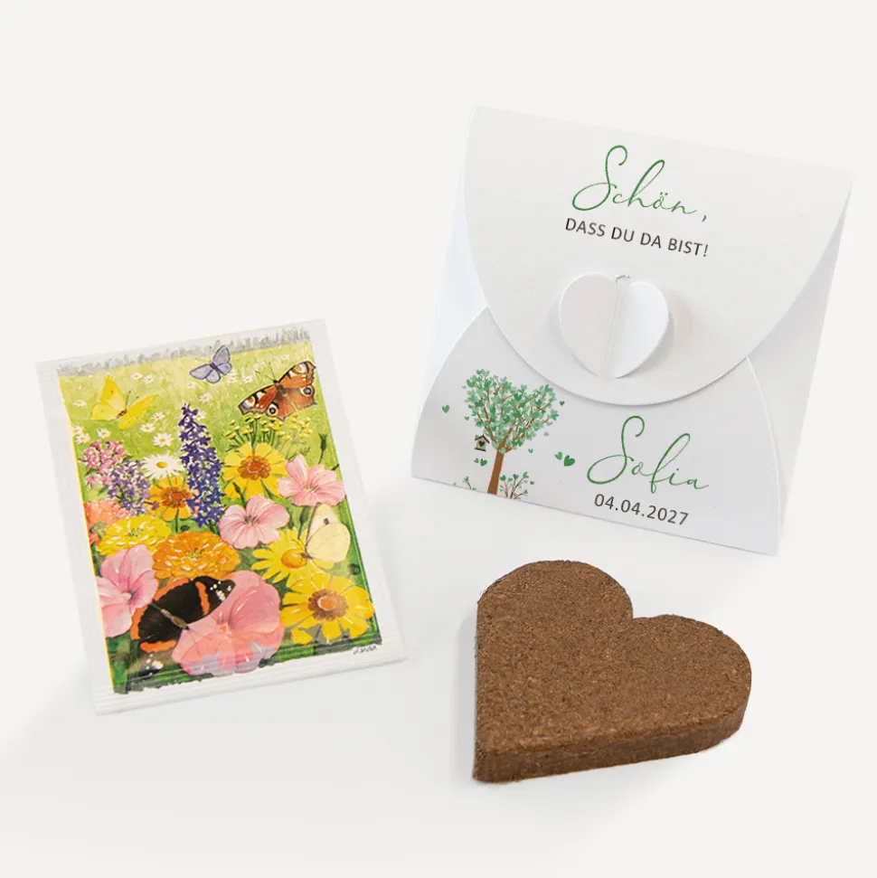 Gastgeschenk Anzuchtset Herz "Baum Herzen"