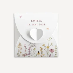 Gastgeschenk Anzuchtset Herz "Wildromantische Blüten"
