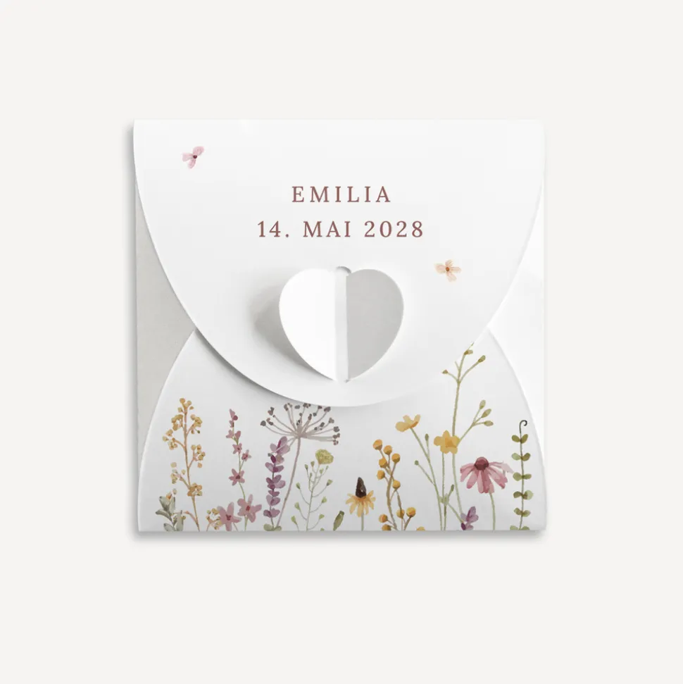 Gastgeschenk Anzuchtset Herz "Wildromantische Blüten"