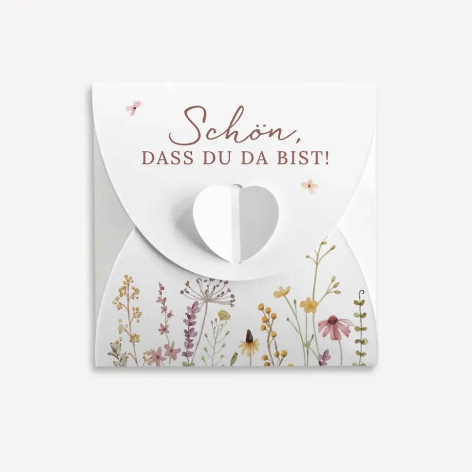 Gastgeschenk Anzuchtset Herz "Wildromantische Blüten"