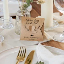 Gastgeschenk Anzuchtset Herz "Vintage Natural"